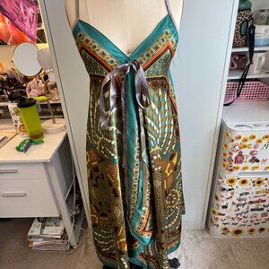 FLOWY LONG TRIBAL COLORFUL DRESS